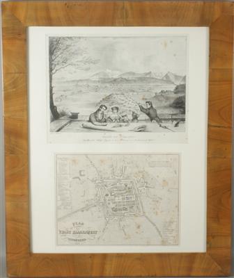 Grafik "Plan der Stadt Klagenfurt mit der Umgegend 1832", - Arte, antiquariato e gioielli