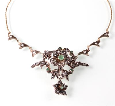 Diamant-Smaragd Collier - Kunst, Antiquitäten und Schmuck
