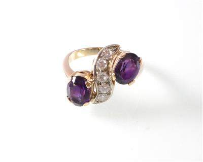Brillant Amethystring zus. ca 5,20 ct - Antiques, art and jewellery