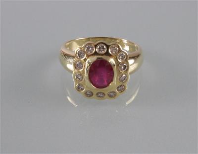 Brillant-Rubin(Damen) ring - Kunst, Antiquitäten und Schmuck