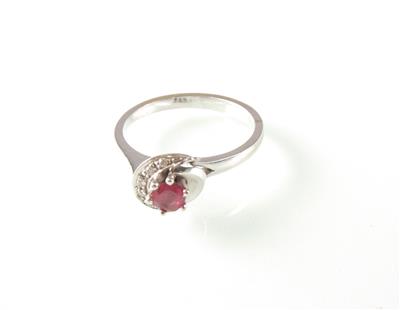 Rubin-Diamant(Damen) Ring - Art, antiques and jewellery