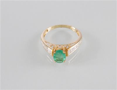 Smaragd Diamant (Damen) ring - Art, antiques and jewellery