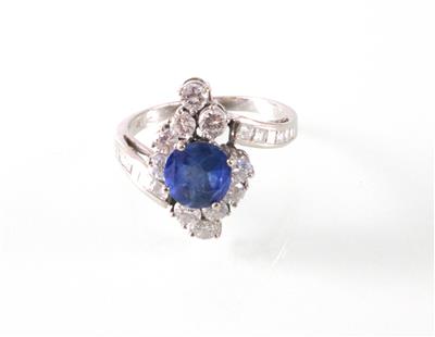 Saphir Brillant-Diamant (Damen) ring - Art, antiques and jewellery