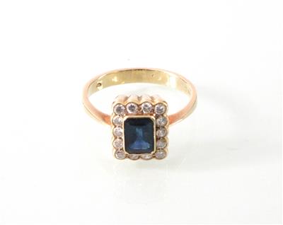 Brillant-Saphir (Damen) ring - Art, antiques and jewellery