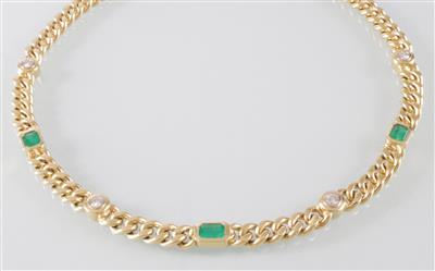 Brillant Smaragd Collier - Umění, starožitnosti a šperky