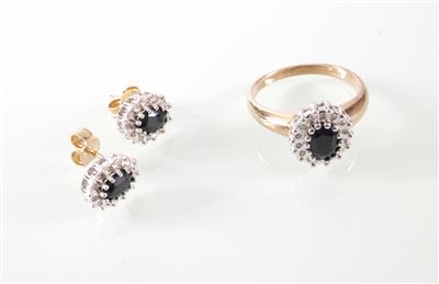 Diamant Saphir (Damen) Schmuckgarnitur - Arte, antiquariato e gioielli