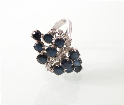 Saphir Diamant (Damen) ring - Art, antiques and jewellery