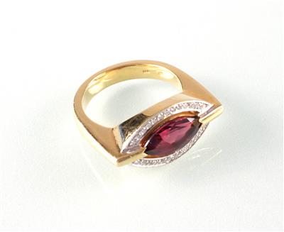 Rubin Brillant (Damen) ring - Art, antiques and jewellery