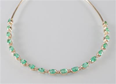 Smaragd Brillantcollier - Arte, antiquariato e gioielli