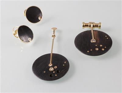 Brillant Ebenholz Design Schmuckgarnitur - Art, antiques and jewellery