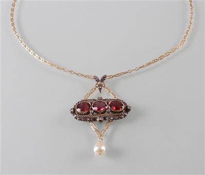Diamant Granat Collier - Kunst, Antiquitäten und Schmuck