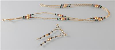 Rubin Saphir Smaragd (Damen) schmuckgarnitur - Arte, antiquariato e gioielli