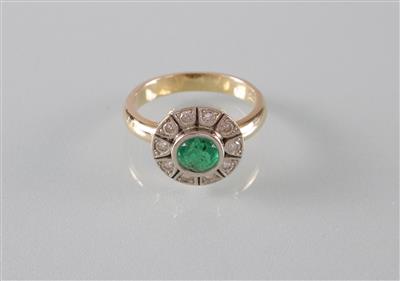 Smaragd Brillantring - Art, antiques and jewellery