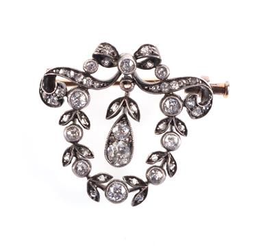 Diamantbrosche zus. ca. 1 ct - Arte, antiquariato e gioielli