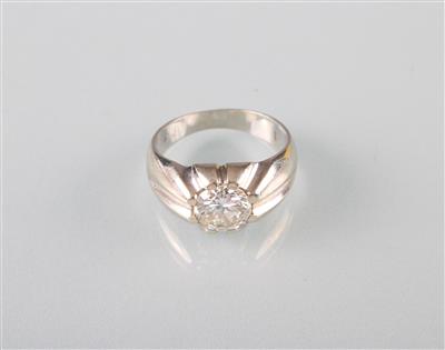 Brillant Solitärring zus. ca. 1,20 ct - Art, antiques and jewellery