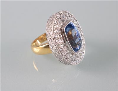 Saphir Brillantring zus. ca. 2,90 ct - Kunst, Antiquitäten und Schmuck