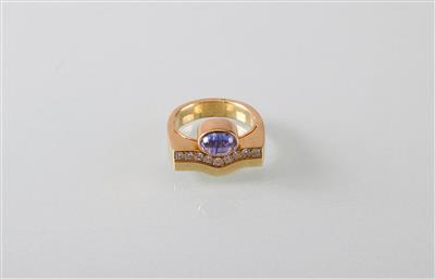 Saphir Brillant Schmuckgarnitur zus. ca. 1,25 ct - Antiques, art and jewellery