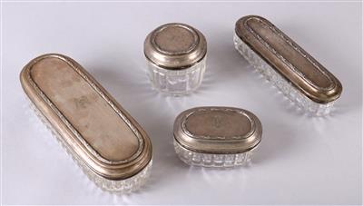 4 Deckelgefäße einer Damentoilettgarnitur - Arte, antiquariato e gioielli