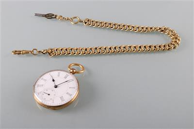 Schlüsseluhr mit Uhrkette um 1900 - Kunst, Antiquitäten und Schmuck