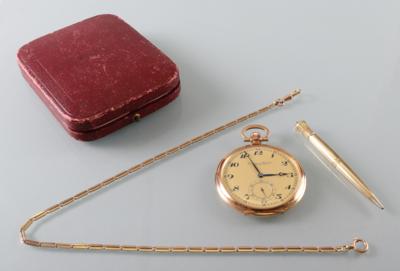 IWC Schaffhausen Herrentaschenuhr mit Uhrkette und Schreibgerät - Kunst, Antiquitäten und Schmuck