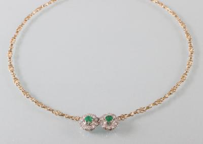 Smaragd Brillantschmuck zus. ca. 1 ct - Antiques, art and jewellery