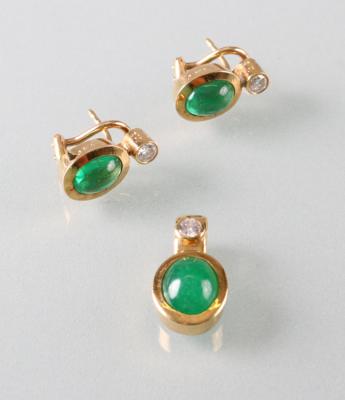 Smaragd Brillant Schmuckgarnitur - Umění, starožitnosti, šperky
