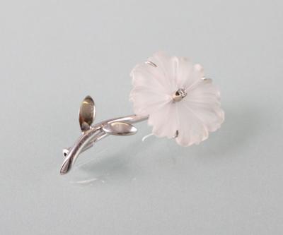 Blütenbrosche mit Diamant - Arte, antiquariato e gioielli