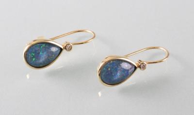 Opal Ohrgehänge mit Brillanten - Arte, antiquariato e gioielli