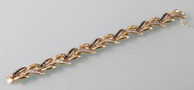Saphir Diamantarmband zus. ca. 1,40 ct - Arte, antiquariato e gioielli