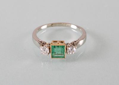Diamant Smaragdring - Umělecké starožitnosti a šperky