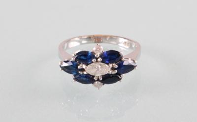 Saphir Diamant Brillantring - Umělecké starožitnosti a šperky