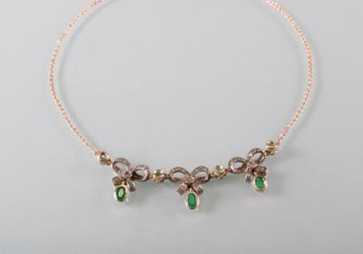 Smaragd Diamantcollier - Umělecké starožitnosti a šperky