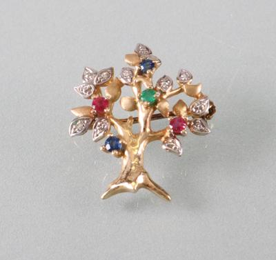 Farbstein Diamantbrosche "Baum" - Arte Antiquariato e Gioielli