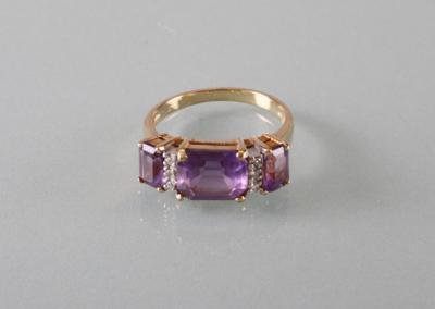Amethyst Brillantring - Art Antiques and Jewelry