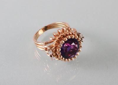 Amethyst Diamantring - Art Antiques and Jewelry