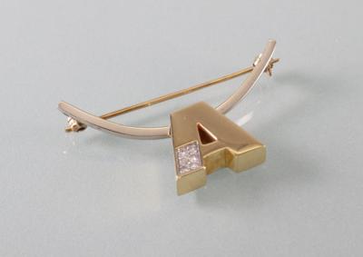 Brillantbrosche mit Buchstaben "A" - Art Antiques and Jewelry