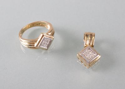 Diamant Schmuckgarnitur zus. ca.0,6 ct - Art Antiques and Jewelry
