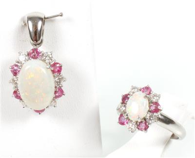 Opal Brillant Rubin Damenschmuck Set - Um?ní a starožitnosti, Klenoty - Klagenfurt