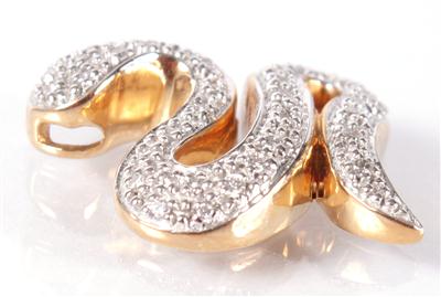 Diamantangehänge "Schlange" zus. ca. 0,25 ct - Arte e oggetti d'arte, gioielli