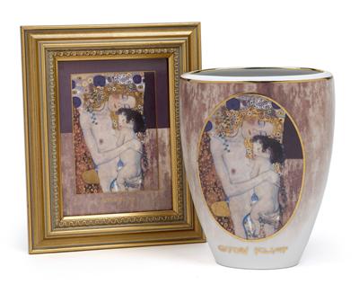 Gustav Klimt Vase und Porzellan-Bild, - Kunst und Antiquitäten