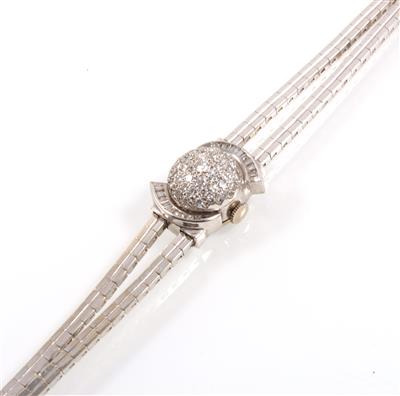 Diamant Damenarmbanduhr zus. ca. 1,15 ct - Art and Antiques, Jewellery