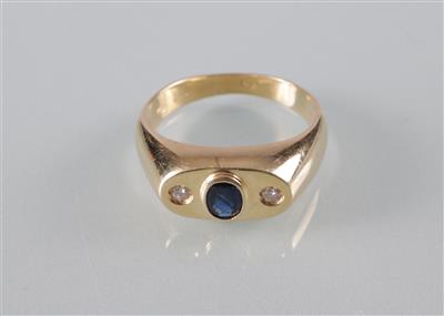 Brillant Saphir (Herren) ring - Umění, starožitnosti a šperky