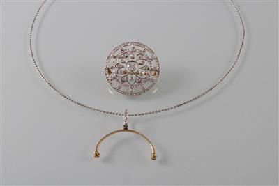 Diamantbrosche - Art, antiques and jewellery