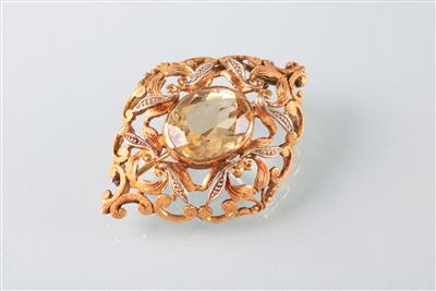 Citrinbrosche ca.10 ct - Art, antiques and jewellery