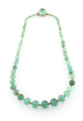 Smaragd Halskette zus. ca. 220 ct - Kunst, Antiquitäten und Schmuck