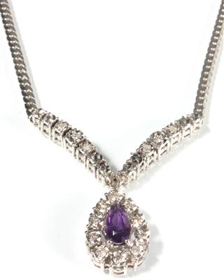 Amethyst-Diamantcollier - Antiques, art and jewellery