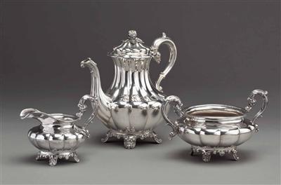1 Tee-, 1 Milchkanne, 1 Zuckerdose um 1880/1900 - Kunst, Antiquitäten und Schmuck