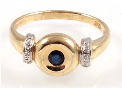 Diamant-Saphirring - Antiques, art and jewellery