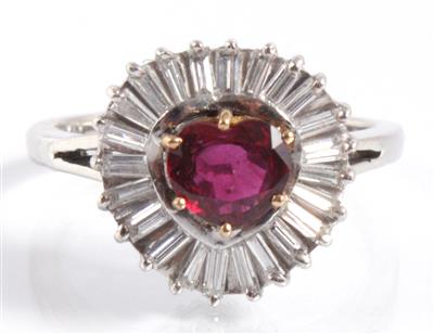 Diamant-Rubindamenring - Antiques, art and jewellery