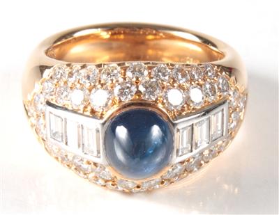 Brillant-Diamant-Saphirring - Antiques, art and jewellery